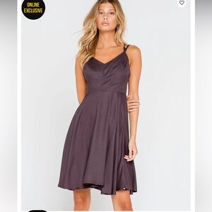 NWT ELEMENT Heart Twill Dress grayish black size small adjustable cross cross